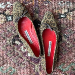 Manolo Blahnik leopard print flats